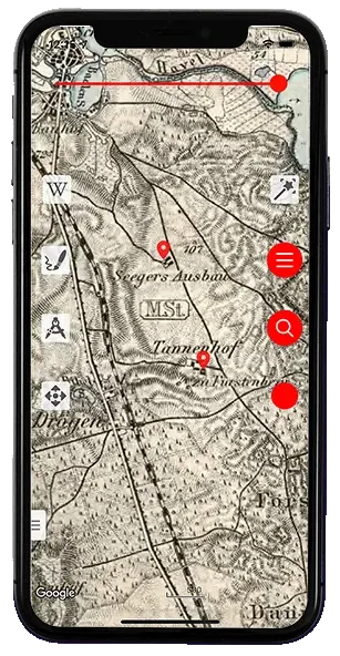 Vetus Maps home screen on iPhone